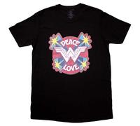 Wonder Woman Peace And Love T Shirt DC Comics Black XL