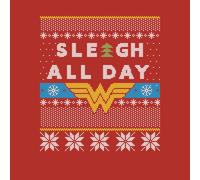 Wonder Woman 'Sleigh All Day Men's Christmas T-Shirt - Red - L
