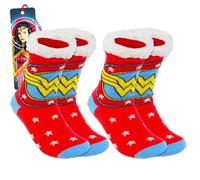 Wonder Woman Sock Set - Bundle with 2 Pair of Superhero Slipper Socks, Plus Bookmark | Wonder Woman Socks for Women, Multicolor, 3.5-9 UK