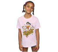 Wonder Woman Stars Cotton T-Shirt DC Comics Baby Pink 12-13 Years