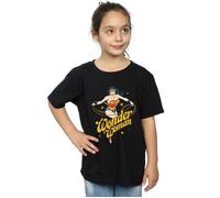 Wonder Woman Stars Cotton T-Shirt DC Comics Black 5-6 Years