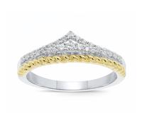 Wonder Woman Sterling Silver & 9ct Yellow Gold 0.23ct Diamond Ring