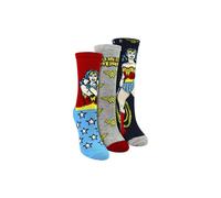 Wonder Woman Women's 3 Pairs Cotton Novelty Socks - Pattern Comfortable Socks | Size: 4-8 Wonder Woman Multicolor 4-8
