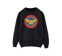 Wonder Woman Women's Circle Logo Sweatshirt in Black | Size: 2XL Wonder Woman Black 2XL