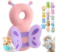 Wonderbaby Baby Backpack Head Protection Pillow, Fall Back Protector (Pink Butterfly)