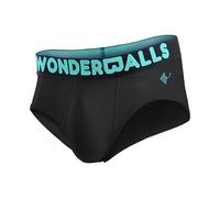 Wonderballs Men's Underwear Classic Briefs - Ultra-Soft Breathable Peruvian Pima Cotton & Modal Blend Comfort Fit, Black, L
