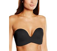 Wonderbra W032D Ultimate Strapless Silicone Dot Moulded Magic Hands Push Up Bra, Black (SCHWARZ 1001), 34A