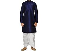 Wondercraft Royal Kurta Indian Ethinc Wear Men's Blue Dhoti Kurta Set Traditional Bollywood Dress
