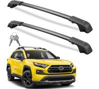 Wonderdriver Lockable Roof Rack Cross Bars 2019-2025 RAV4 Adventure/TRD Off-Road Heavy Duty Aluminum Roof Rails Cross Bars Cargo Canoe Black Roof Top Cargo Carrier