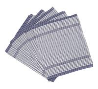 Wonderdry 100% Cotton Checked Tea Towels - White with Blue Check (Pack of 5)