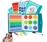 Wonderealy/Nearlyas/Promisety Magnetic Fraction Demonstration Book, Magnetic Fraction Disc Set, New Fraction Tiles & Fraction Circles, Study Easily At Home, For Middle School (A#)