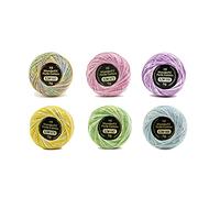 WonderFil Eleganza Size 8 Perle Cotton Embroidery Thread Egg Hunt Sampler Set - 6 Colors, 42 Yards Each, Reds and Purples