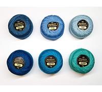 WonderFil Eleganza Size 8 Perle Cotton Embroidery Thread ''Sky and Sea'' Sampler Set - 6 Colors, 42 Yards Each