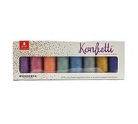 WonderFil, Specialty Threads, Konfetti, 3-Ply 100% Long Staple Double-Gassed Egyptian Cotton Thread, Shaded Velvet - Set of 8
