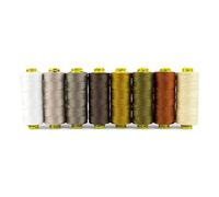 WonderFil Specialty Threads Spagetti, 3-Ply 100% Long Staple Double-Gassed Egyptian Cotton, Neutrals - Set of 8