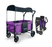WONDERFOLD W1 Original Stroller Wagon (2 Seater) - Wagon Stroller with Seats with 5-Point Harnesses, Adjustable Push Handle, and Sun Canopy, Cobalt Violet