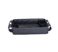 WonderFold W2 Double Sided Snack Tray with 4 Cup Holders, Faux Leather, Easy to Wash and Install
