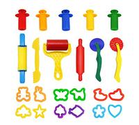 WONDERFORU Dough Tools Age 2+, Set of 23 Pcs Smart Clay Dough Tools Rollers Cutters Extruders Kit