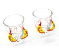 WONDERFUL 2 X Spanish Shot Glass from Spain. Large 40ml 4cl
