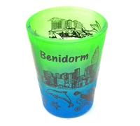 WONDERFUL Benidorm Shot Glass, Gradient Glass with City Design, 50 ml, Multi Colours