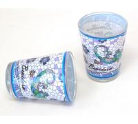 WONDERFUL Benidorm Shot Glasses Skyline and Dolphin Design, Set of 2, 40 ml