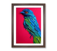 Wonderful Bird Framed Print | A2 Walnut Framed Wall Art | Ready to Hang | Modern Nature Picture | Living Room Bedroom Lounge Office