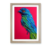 Wonderful Bird Framed Print | A4 Oak Framed Wall Art | Ready to Hang | Modern Nature Picture | Living Room Bedroom Lounge Office