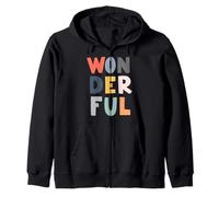 WONDERFUL Bold Colorful Letters for Inclusion Zip Hoodie