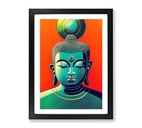 Wonderful Buddha Framed Print for Living Room Bedroom Home Office Décor, Wall Art Picture Ready to Hang, Black A2 Frame (62 x 45 cm)