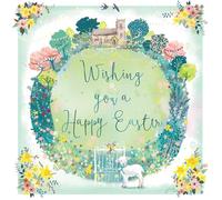 WONDERFUL COLOURFUL FLOWERS EASTER GREETING CARD (Wishing You a Blessed and Joyful Easter)