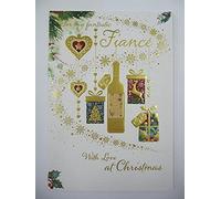 WONDERFUL COLOURFUL FOR MY GORGEOUS FIANCE CHRISTMAS GREETING CARD