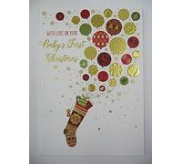 WONDERFUL COLOURFUL ON YOUR BABYS FIRST 1ST CHRISTMAS GREETING CARD