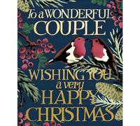 Wonderful Couple Christmas Card - Emma Bridgewater Design - Robins and Winter Berries - Contemporary Festive Design - Special Finish - Made in the UK - Eco-Friendly