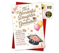 Wonderful Daughter Graduation Card 2026 Plan Dreams College Graduation Cards Gift for High School Student Her Gifts from Mom Dad Congrats Graduate Diploma Grad Greeting Card Envelope 5.3'' x 8" G17