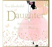 Wonderful Daughter Wishing You A Happy Birthday Card - 6 x 6 Inches - Rush Design