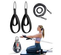 Wonderful Day Pilates Reformer Split Rope Upgrade System - Advanced Independent Arm Training Kit with Rope Divider, 4M+1M Cords & 2PCS Pilates Straps for Reformer for Home Studio Strength Workouts