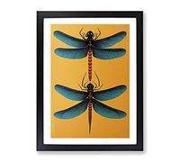 Wonderful Dragonflies Framed Print | A4 Black Framed Wall Art | Ready to Hang | Modern Nature Picture | Living Room Bedroom Lounge Office