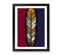 Wonderful Feather Framed Print | A2 Black Framed Wall Art | Ready to Hang | Modern Nature Picture | Living Room Bedroom Lounge Office