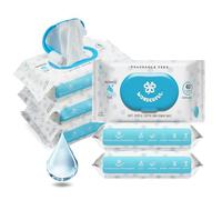 WONDERFUL Flushable Wipes, Unscented 100% Plant-Based Wet Butt Wipe for Adults & Kids, Sewer Septic Safe, Gentle for Sensitive Skin, Wipes Flushable Pack for Bathroom & Travel, 6-Pack (360 Counts)