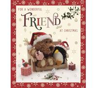 Wonderful Friend Christmas Card - Barley Bear and Penguin with Foil Details - By ICG