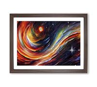 Wonderful Galaxy Abstract Framed Print | A2 Walnut Framed Wall Art | Ready to Hang | Abstract Space Picture | Living Room Bedroom Lounge Office