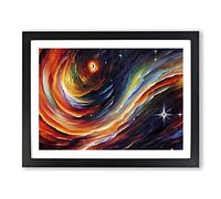 Wonderful Galaxy Abstract Framed Print | A3 Black Framed Wall Art | Ready to Hang | Abstract Space Picture | Living Room Bedroom Lounge Office