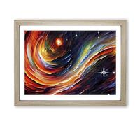 Wonderful Galaxy Abstract Framed Print | A3 Oak Framed Wall Art | Ready to Hang | Abstract Space Picture | Living Room Bedroom Lounge Office