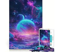 Wonderful Galaxy Space Adult Jigsaw1000 Pieces Mental Recall Game High Accuracy Cutting Craft Quiet Time Mind Exercise at Home (38x52cm)