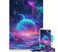Wonderful Galaxy Space Jigsaw 1000 Pieces for Adults Memory Fun Game Expert Cutting Craftsmanship Relaxing Indoor Group Activity (38x26cm)
