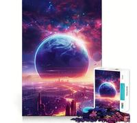 Wonderful Galaxy Space Jigsaw Puzzle 1000 Piece Mental Fun Game No Gap Tight Fitting Design for Family Gatherings (38x52cm)