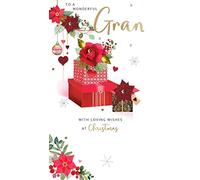 Wonderful Gran Floral Embellished Christmas Card Hand-Finished Champagne Cards XCDC373