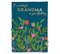 Wonderful Grandma On Your Birthday Flower Power! Contemporary Birthday Card ELML056