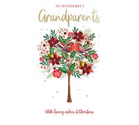 Wonderful Grandparents Embellished Christmas Card Hand-Finished Champagne Cards XCDC374