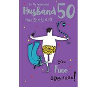 Wonderful Husband 50 50th You Fine Specimen Happy Birthday Card Lovely Verse